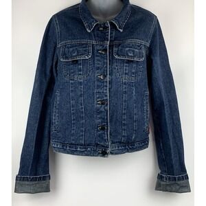 VTG Quiksilver Roxy Jean Denim Jean Jacket 100% COTTON MADE IN USA Womens Size M